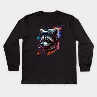 space raccoon Kids Long Sleeve T-Shirt